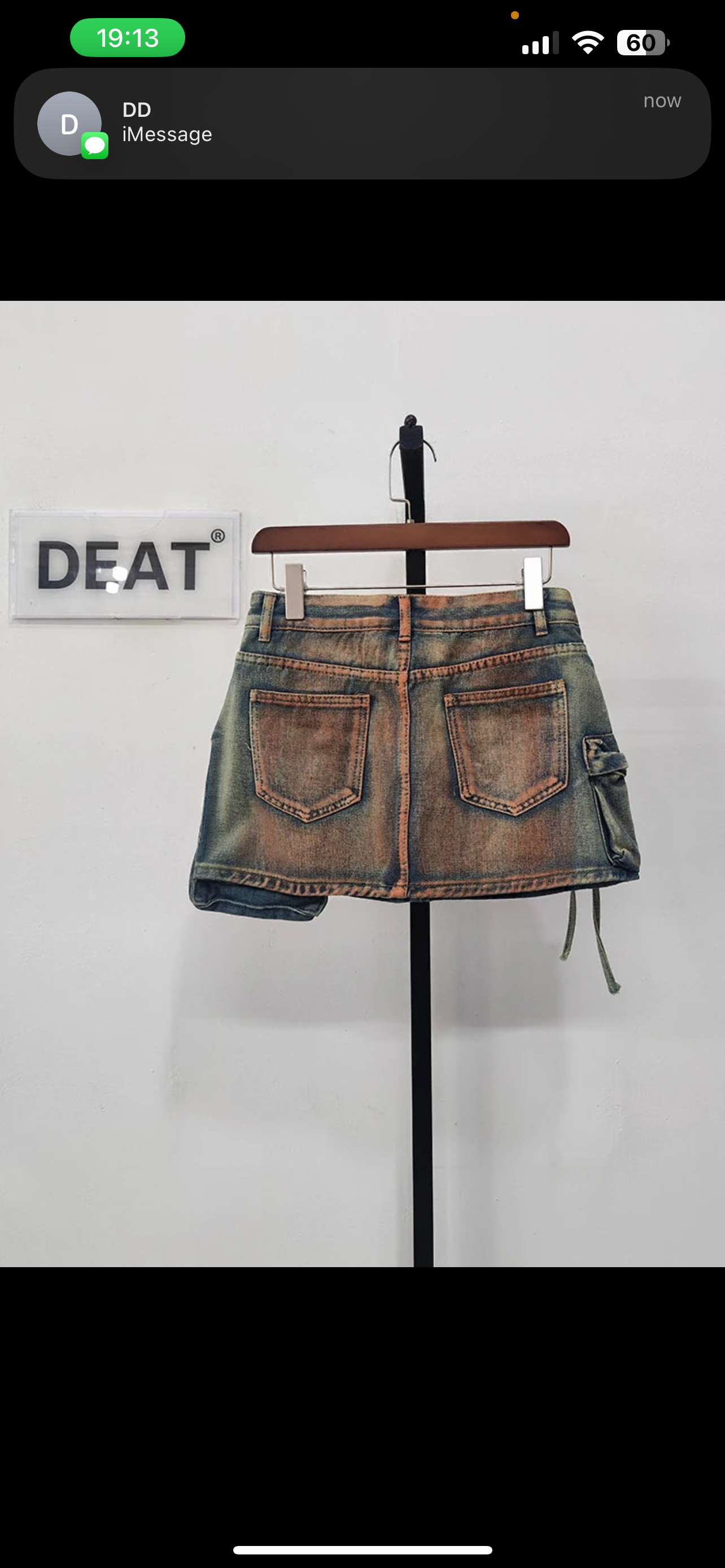 ''Rika'' Washed Denim Skirt