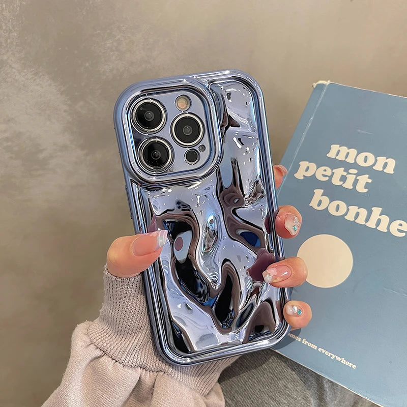 ''Chrome Vibes'' Meteorite Texture Case For iPhone