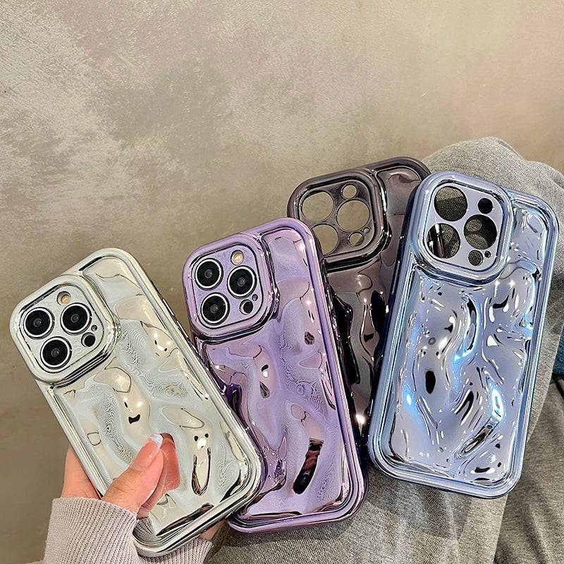 ''Chrome Vibes'' Meteorite Texture Case For iPhone