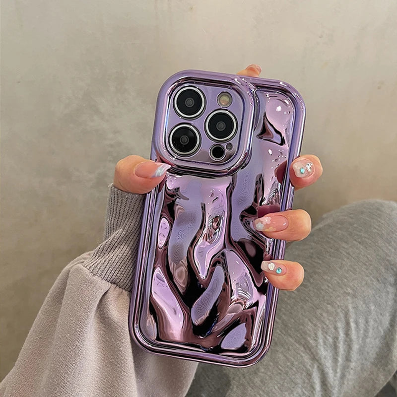 ''Chrome Vibes'' Meteorite Texture Case For iPhone