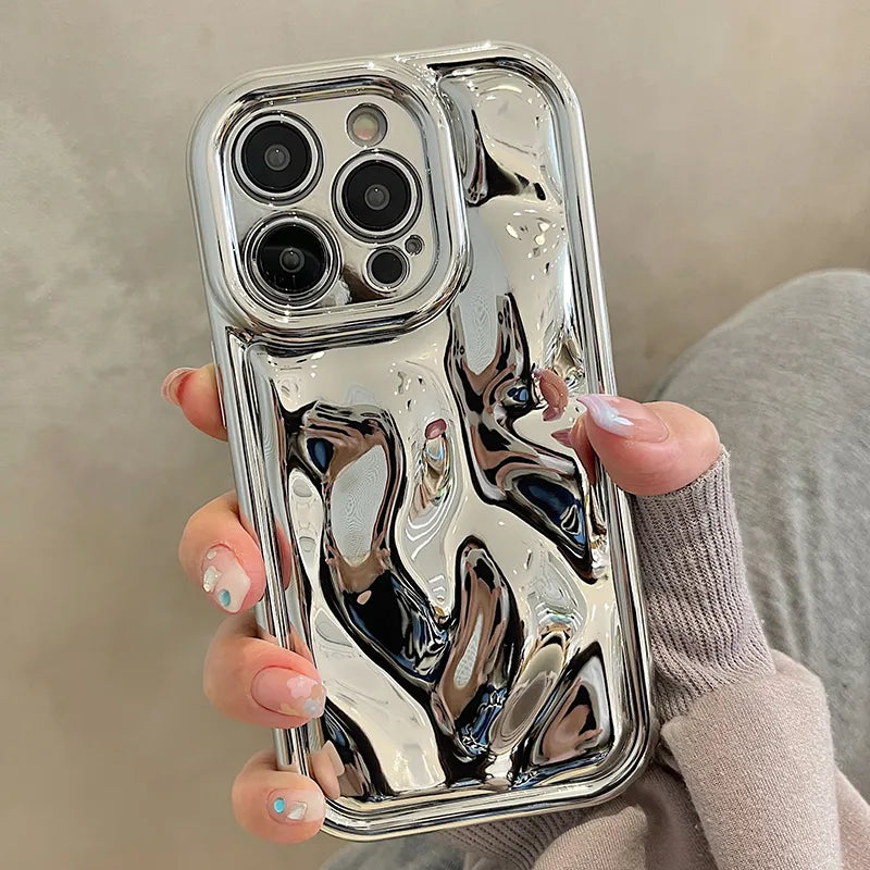 ''Chrome Vibes'' Meteorite Texture Case For iPhone
