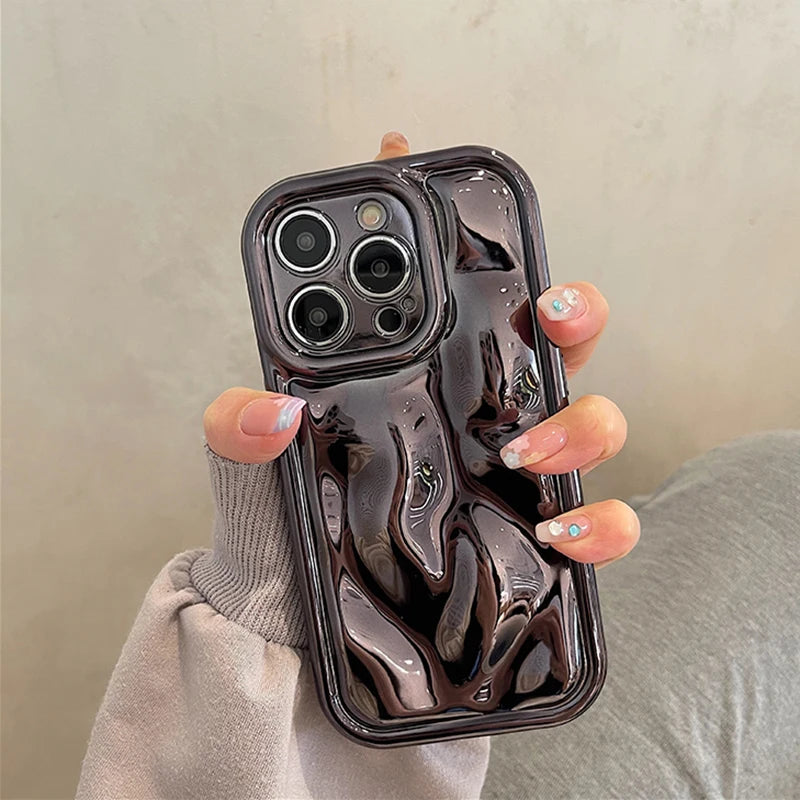 ''Chrome Vibes'' Meteorite Texture Case For iPhone