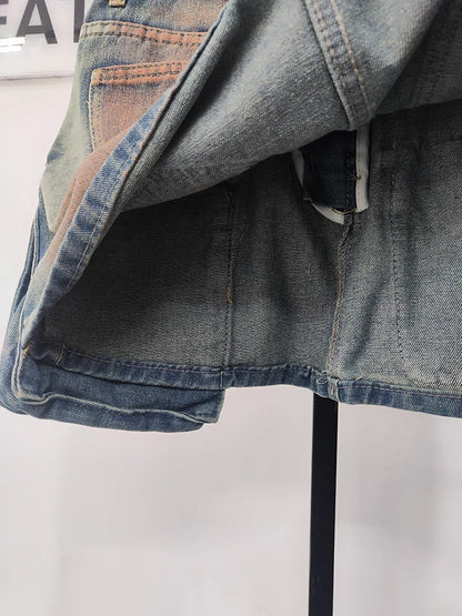 ''Rika'' Washed Denim Skirt